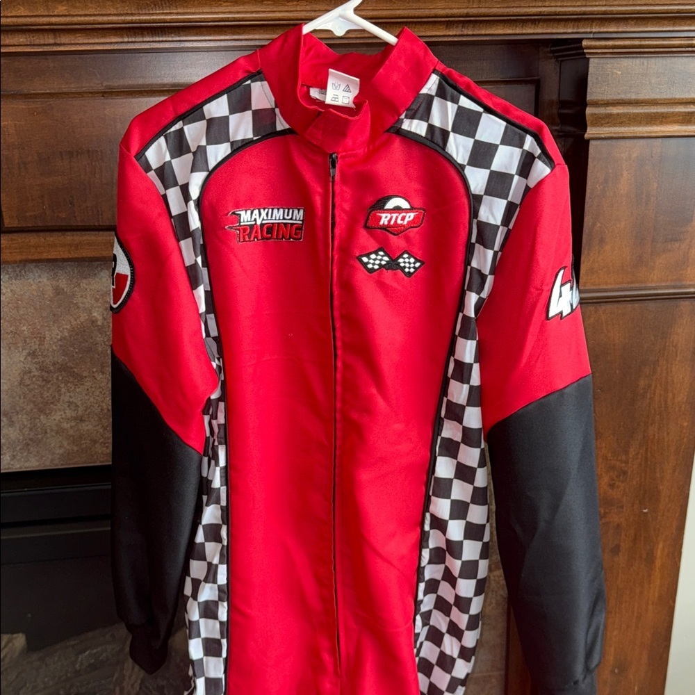 Maximum Racing Men’s Red & Black Checkered Racing Jacket